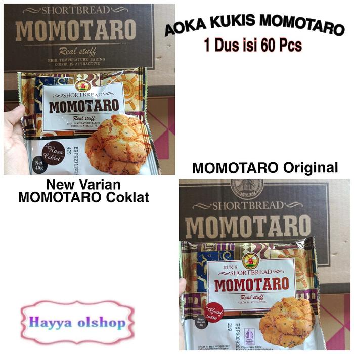 

AOKA KUKIS MOMOTARO / KUE AOKA MOMOTARO 1 DUS ISI 60 Coklat Cookies Choco Kering