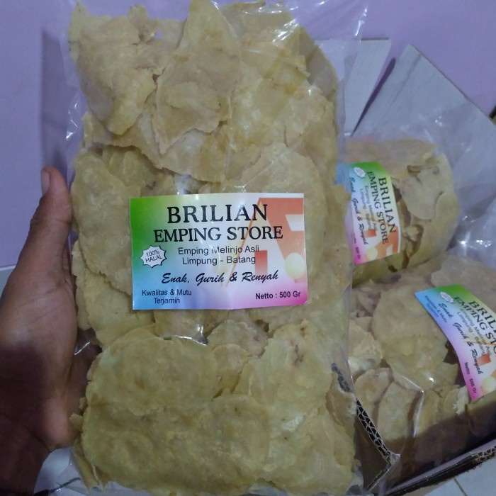 

Emping Melinjo Pecahan Jumbo/Tp Rasa Manis Mentah Kemasan 500 Gram