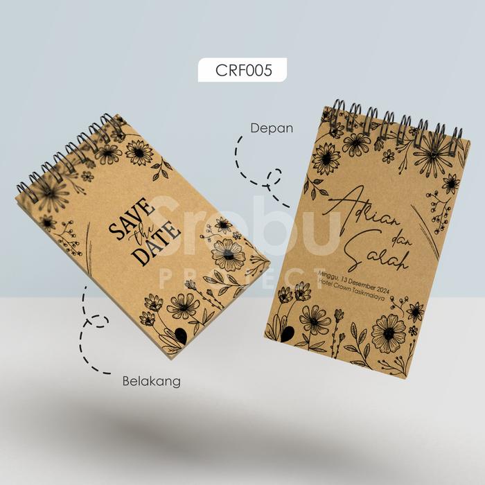 

HJK (ISI 30 PCS) Souvenir Notes/Notebook Kraft Custom Pernikahan / Seminar / Tasyakuran / Media