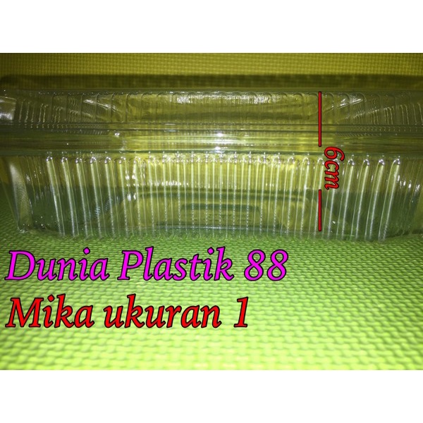 (Good) plastik mika ukuran 1 box kotak mika plastik bening tempat bolu kecil