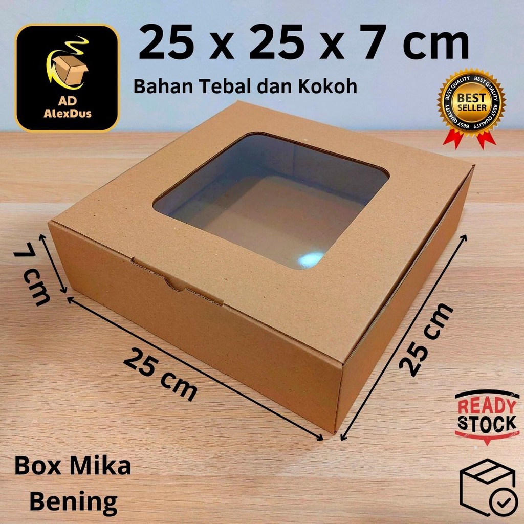 

Kardus Mika 25 x 25 x 7 cm Model Diecut | Kotak Box Dus Hampers Kue Snack Parcel