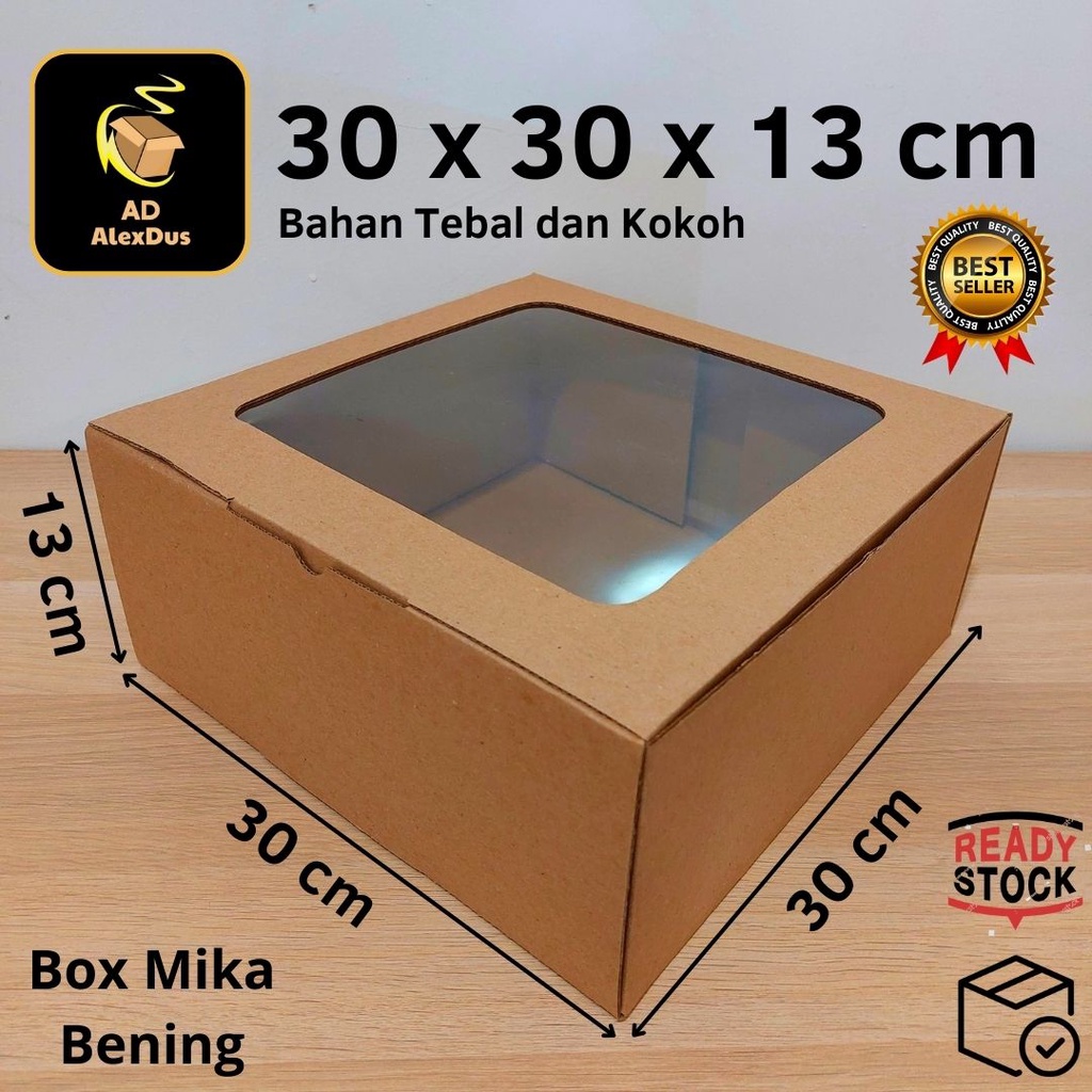 

Kardus Mika 30 x 30 x 13 cm Model Diecut | Kotak Box Dus Hampers Kue Snack Parcel