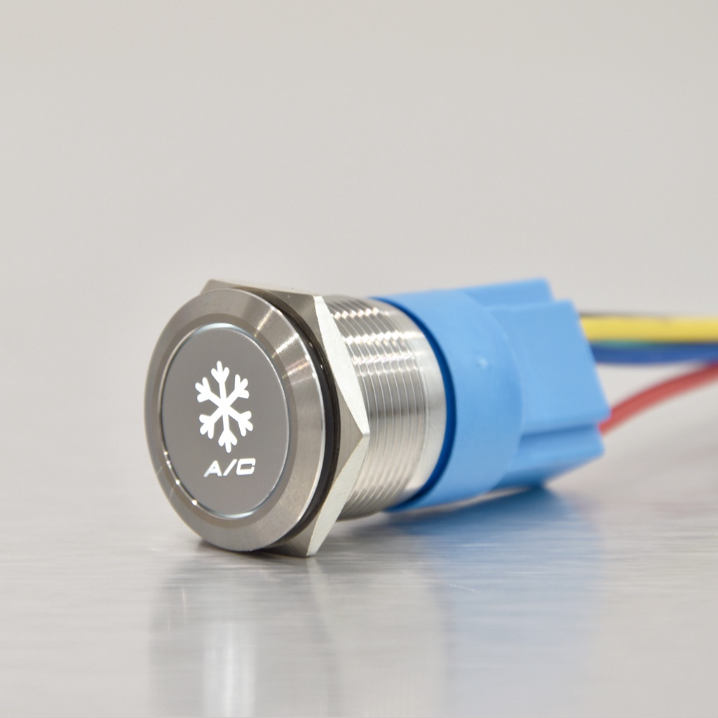 SALE ABILKEEN Customized Snow AC Symbol Illuminate Metal Push Button 22MM Flat Head Push Button Swit