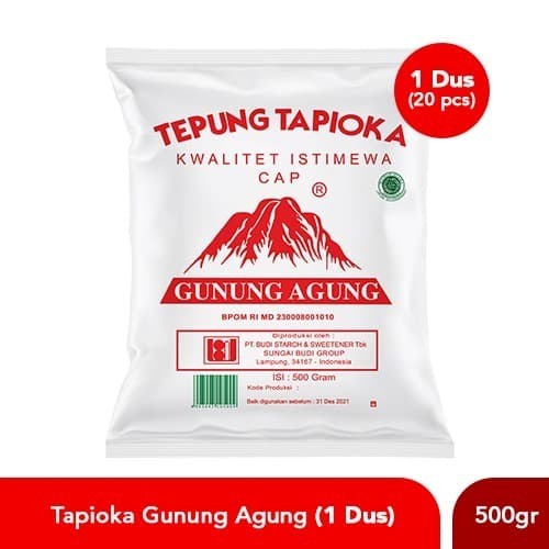 

Tepung Sagu Tapioka Cap Gunung Agung Merah 500gr x 20 pcs 1 Dus 10 kg