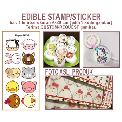 

HJ Edible Stamp Stiker Makanan Edible Stiker Edible Image Edible Print Sticker Makanan EMOTICON 1