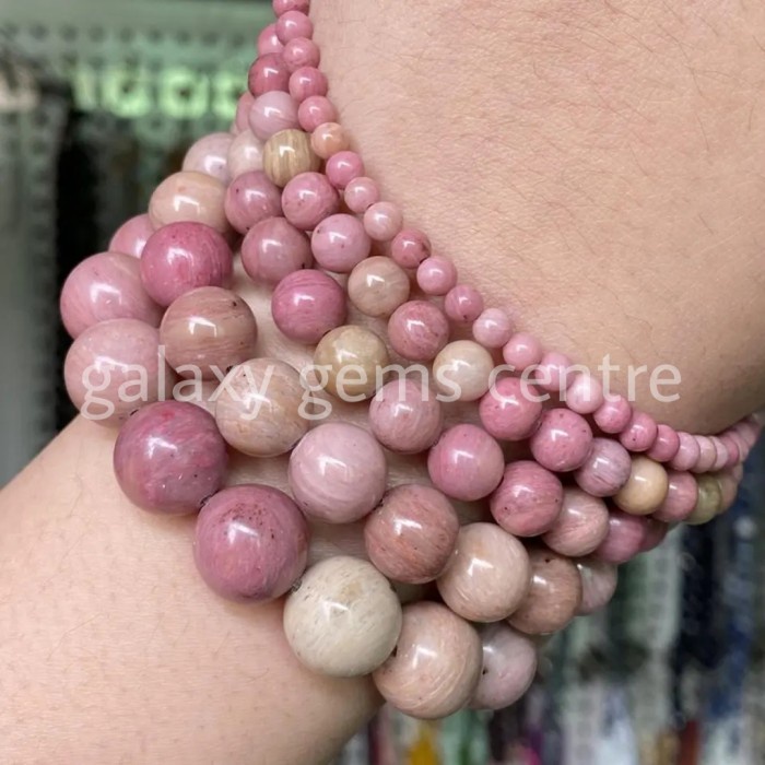 GELANG BATU NATURAL RHODONITE ORIGINAL