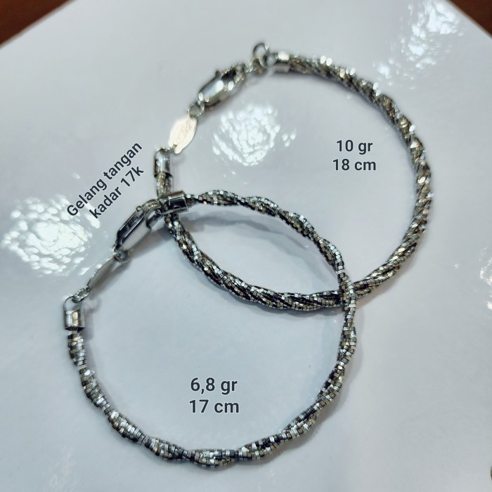 Gelang Coker Emas putih kadar 750/17k