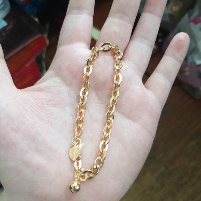 Gelang rantai polos nori simple emas asli 700 70% 22 5 gr 5 gram 5gram