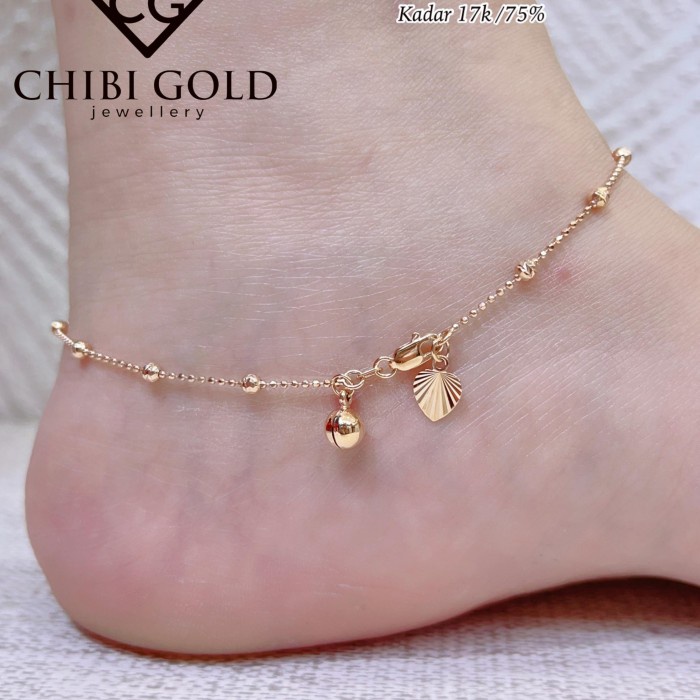 Gelang kaki emas jedar ukir #chibi
