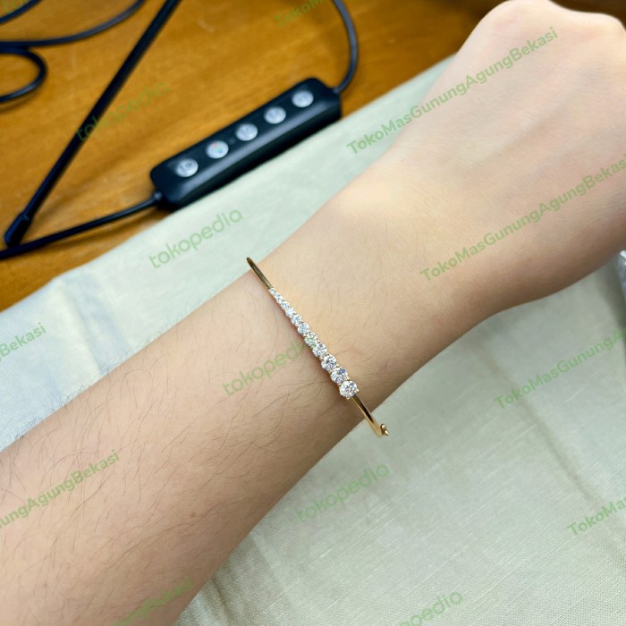 GELANG BANGLE LISTRING EMAS ASLI KADAR 375/8K
