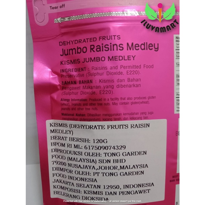 

Sun Gift Jumbo Raisins Medley 120Gr Kismis Buah Kering