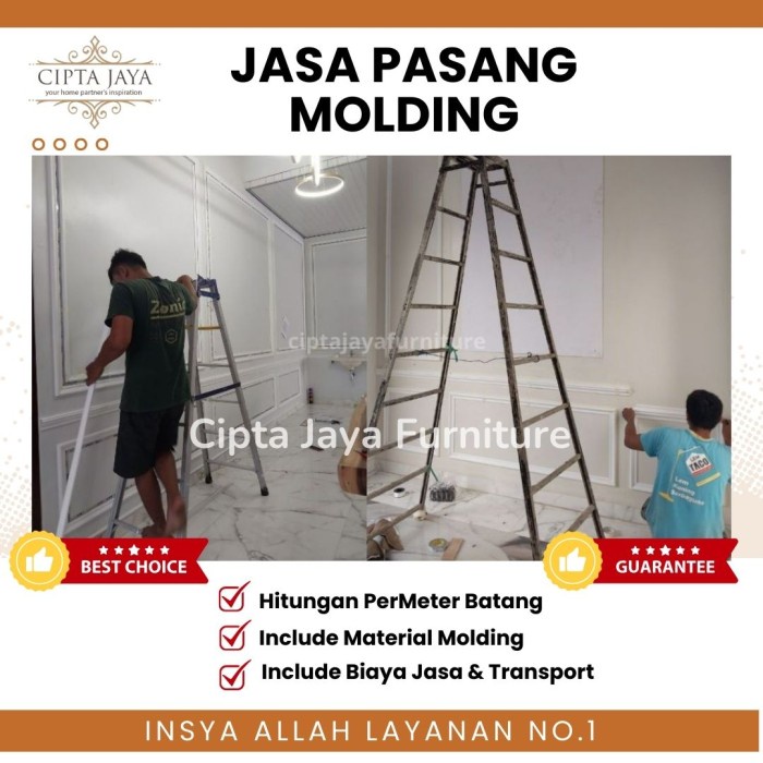 *TOP* JASA PASANG WALL MOLDING MOULDING PVC HIASAN DINDING PERMETER JABODETABEK 36 METER BATANG