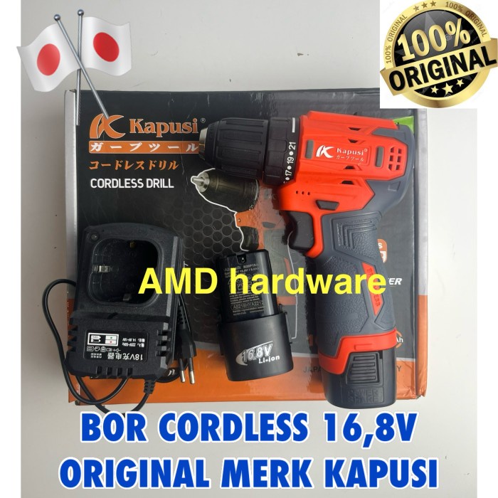 PREMIUM NAGAWA NCD168 Mesin Bor Baterai 16V Cordless Drill 10mm SET + Mata Bor