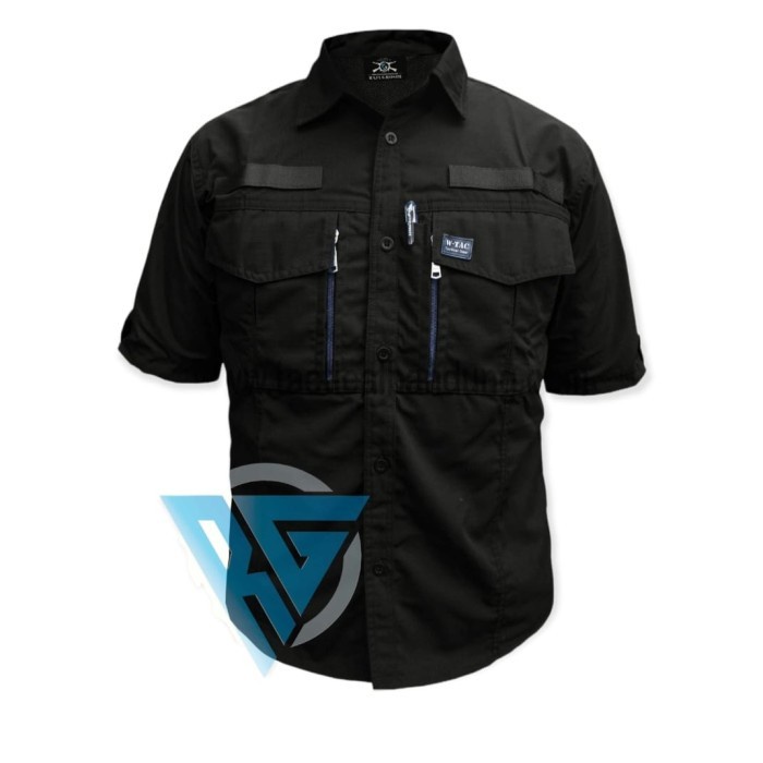 (Best) Terlaris Kemeja Tactical W tac Lengan Pendek Casual Outdoor Putih Cod