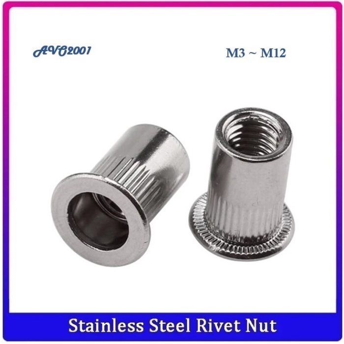 terbaru  1pack(100pcs) m3 rivet nut stainless / mur furniture stainless / mur rivet m3 stainless