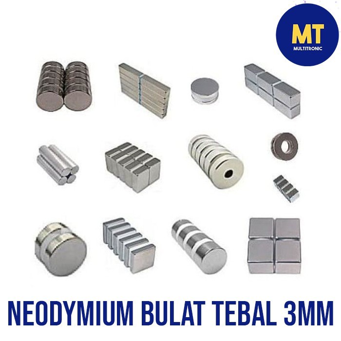 (Good) Magnet Neodymium Bulat Ketebalan 3mm