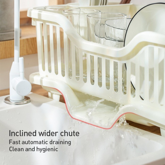 JTTOP" TEMPAT RAK PENGERING PIRING MANGKOK PLASTIK RAK CUCI PIRING DAPUR