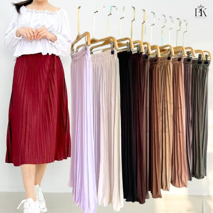 ROK PLISKET PENDEK 7/8 WANITA MODEL PAYUNG / ROK PLISKET MAYUNG PENDEK A-Line Dewasa