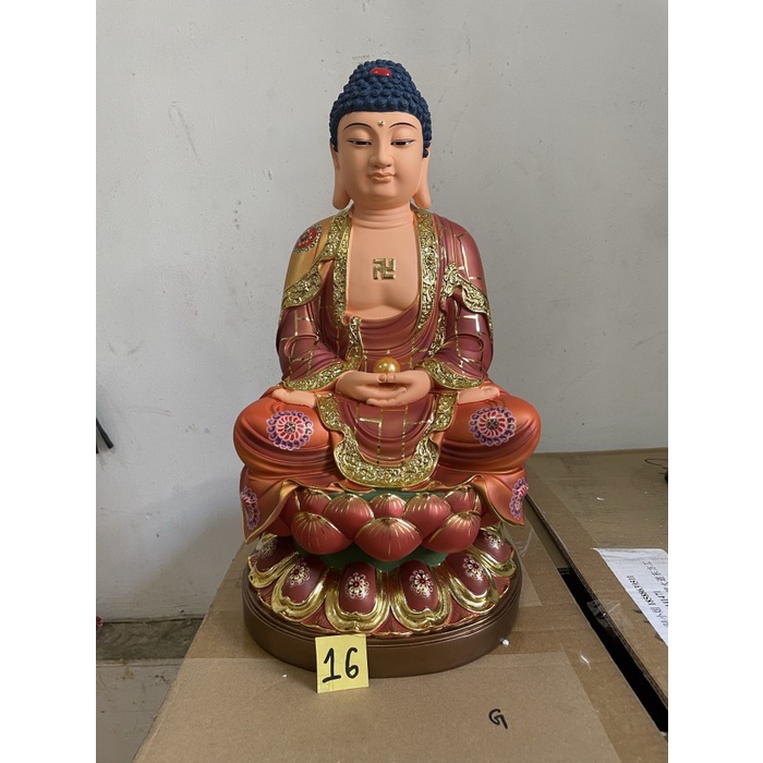 Patung Buddha Amitabha Sakyamuni 16 Inch Fiber
