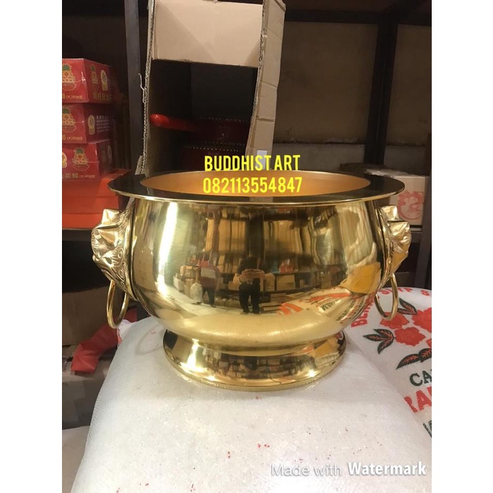 Hio Lo / Hiolo/ Hiulo/ Hiu Lo Kuningan Kepala Singa 16 Inch