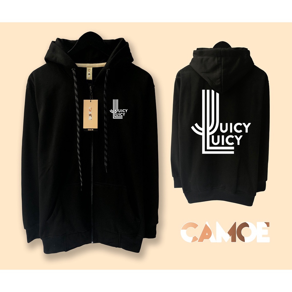 Jaket Hoodie Zipper Juicy Luicy Band Logo Musik Indie