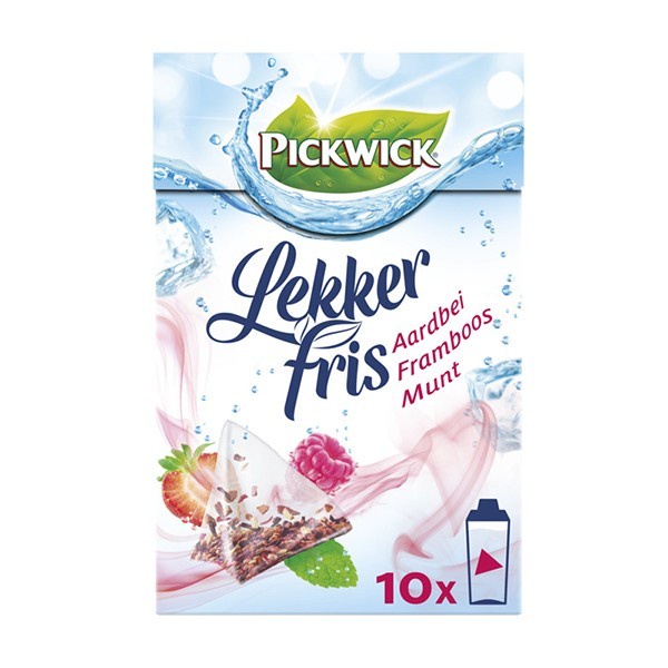 

Pickwick Lekker Fris Aardbei Framboos Munt Strawberry 10 X 2 Gram