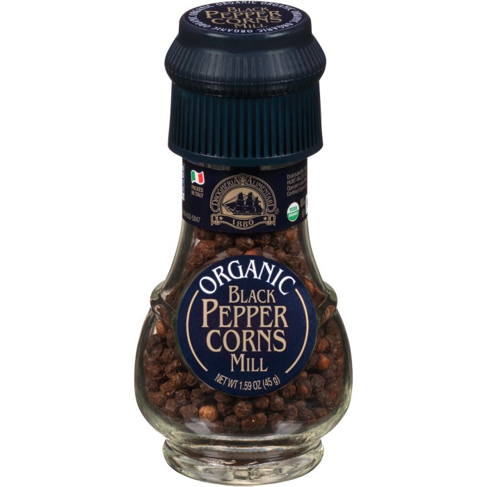 

Drogheria & Alimentari Organic Black Pepper Corns Grinder 45 Gram