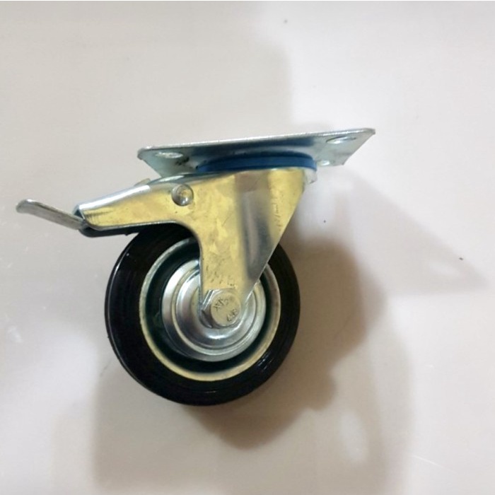 

Roda Troli / Trolly / Roda Etalase Karet 4 Inch Rem Swivel Brake