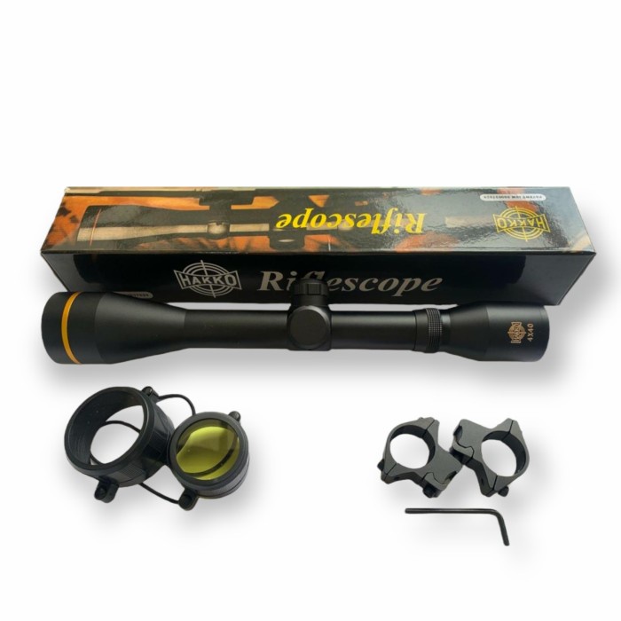 DISKON telescope RIFLESCOPE HAKKO 4x40 RING GOLD