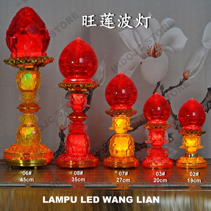 Lampu meja LED kristal Wang Lian altar sembahyang
