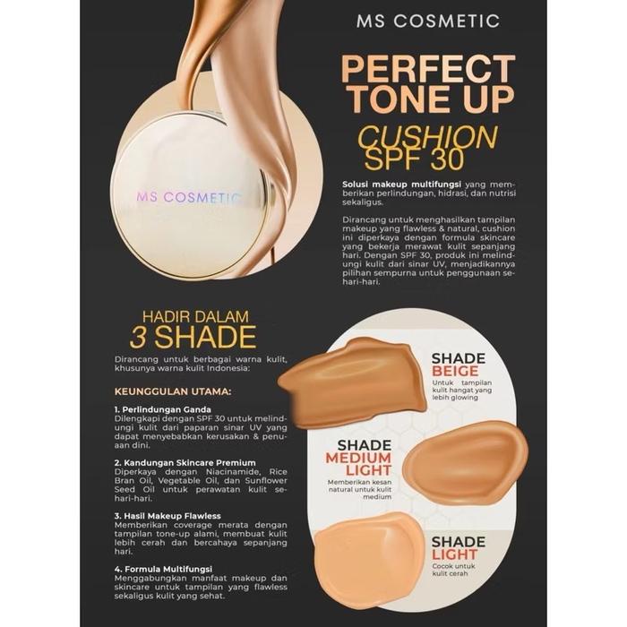 Ms Glow Ms Cosmetics Perfect Tone Up Cushion SPF 30 PA++ Foundation Wajah