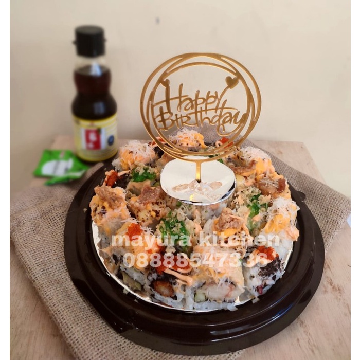 

Sushi Cake 1 Tier Small Kue Ulang Tahun Unik Acara Pesta Enak