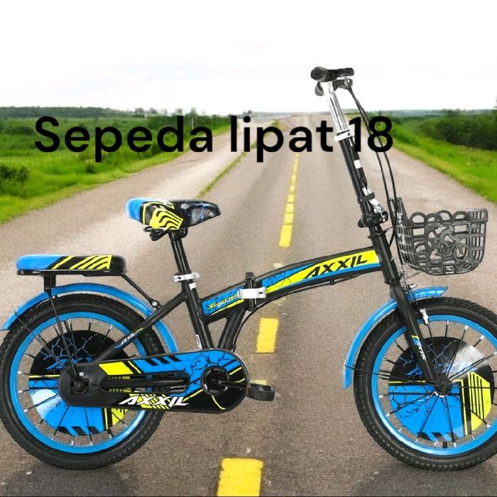 Sepeda lipat 18 anak (6sd9) dilengakapi roda bantu Kode 673