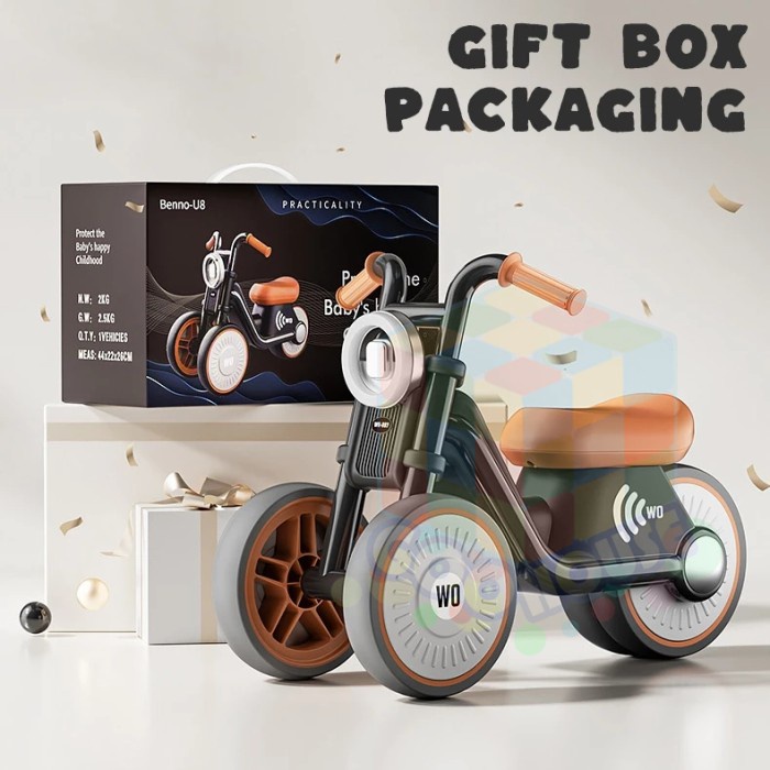 Ride on Car Sepeda Keseimbangan Bayi Mobil Mainan untuk Anak dengan Musik dan Cahaya balance bike