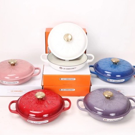 Le Creuset Nol Collection Snowflake Braiser panci cast iron braiser