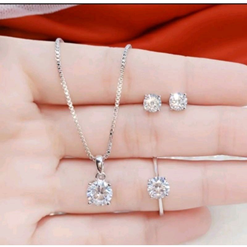 accDKI- ( promo besar 2 )+ free Gelang kaki silver 1 pcs /+ /Set perhiasan mata satu Titanium Silver