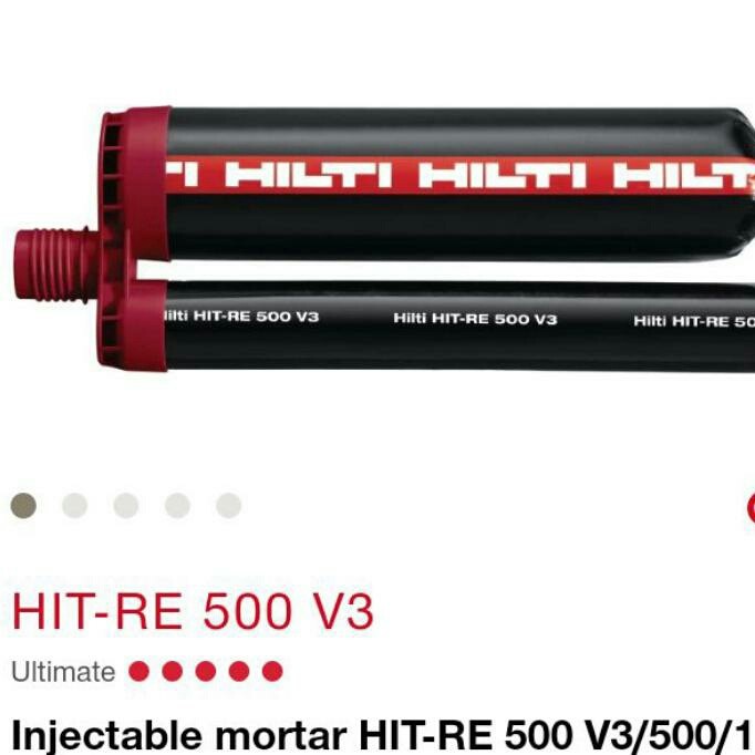 

HILTI HIT RE 500 V3/500ml, Chemical Angkur, lem beton, stek rebar