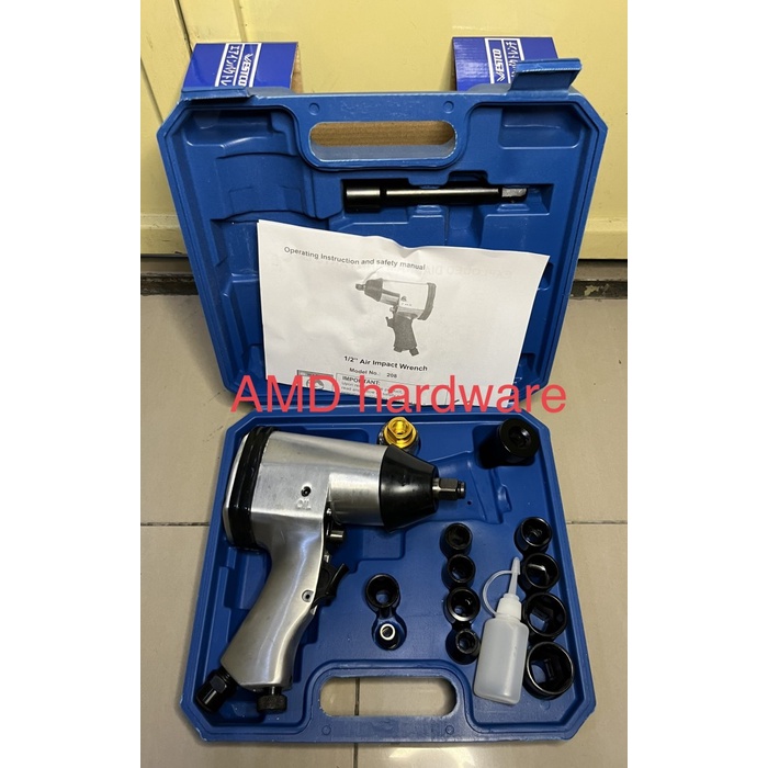 Air Impact Wrench Kit Set 1/2" alat Buka Baut sock angin kompresor NLG