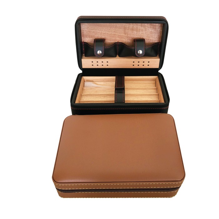 Fine Leather Humidor Travel Case (2 colors)