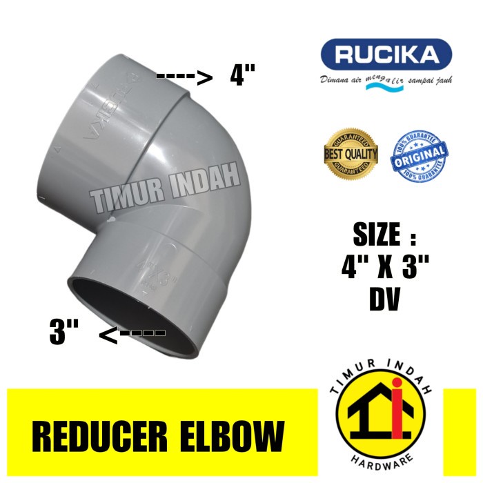 Reducer Elbow 4" x 3" / Reducer Knee 4" x 3" DV - RUCIKA