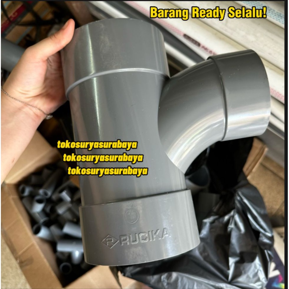 RUCIKA TEE Y 4" x 3" 90 derajat TEE Y 90 derajat 4" x 3" Fitting / Sambungan Pipa PVC Rucika Tee Y