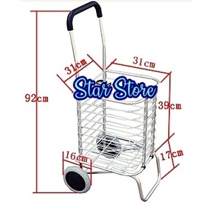 Tas Keranjang Belanja Lipat Praktis Roda 2