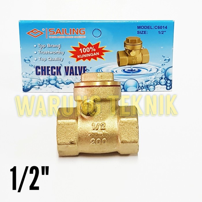 SAILING CHECK VALVE KLEP TABOK 1/2" FULL KUNINGAN C6014