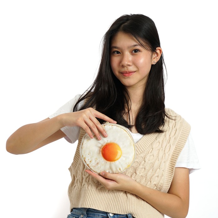 

[tmr] - Pouch Telur Ceplok Clutch Busa Telor Ayam Kampung Bundar Shrelo Tempat Kunci Token Kosmetik
