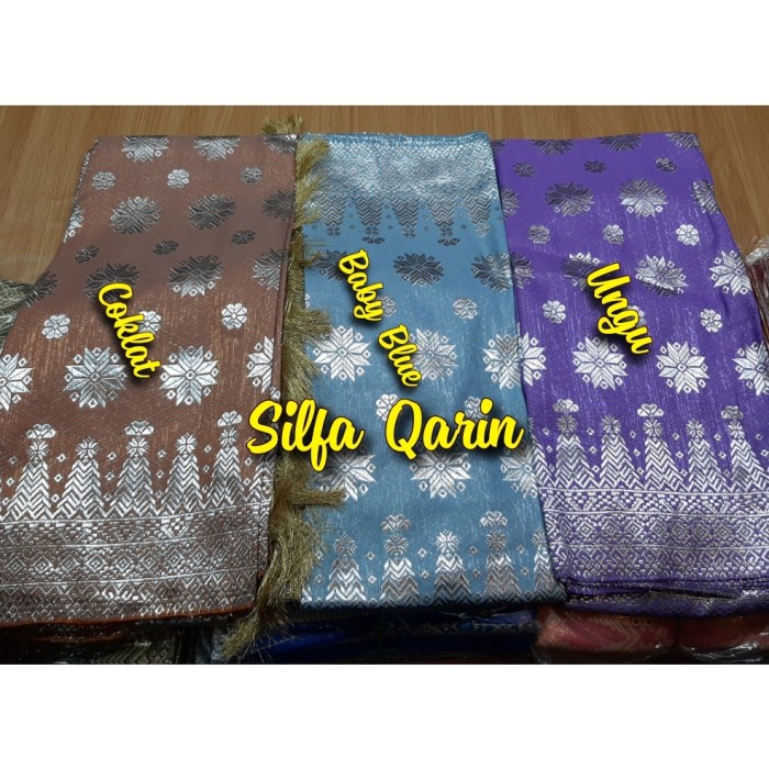 Ready Kain Songket Tenun Selendang Palembang (Benang Silver) Best Quality