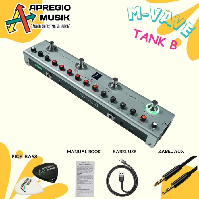 M-VAVE TANK-B TANK B Efek Bass Multi Effects strips Soundcard Interface Pedal