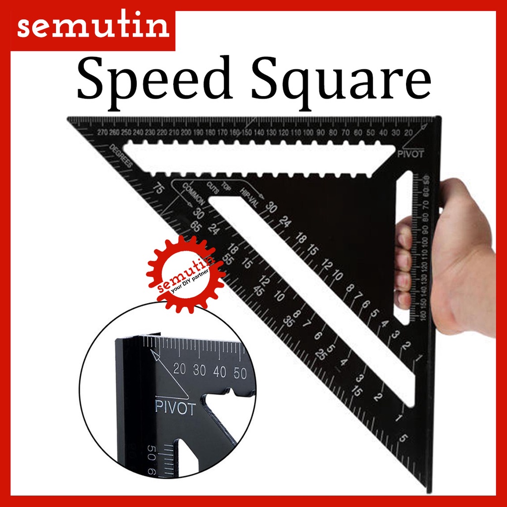 

Speed Square Aluminium / Penggaris Siku Sudut Segitiga / Right Angle Kayu