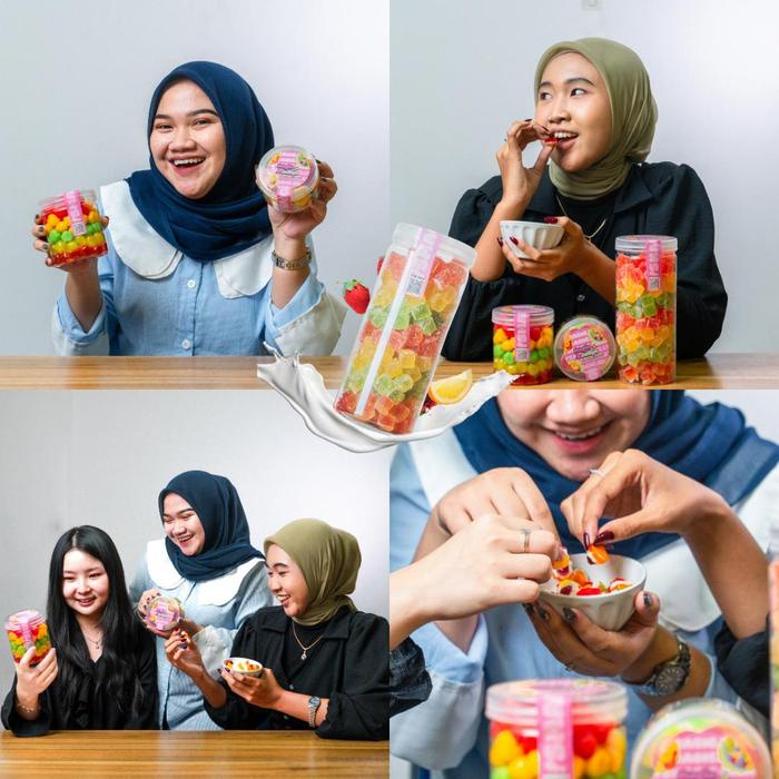 

terbaru !!! [halal] gummy jelly permen yupi 400gr + 100gr + toples candy permen viral tiktok asem