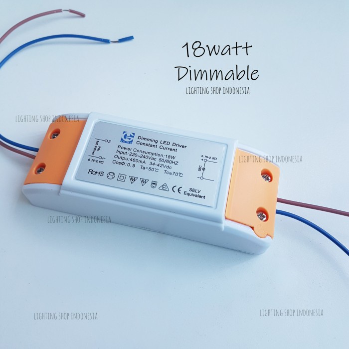 Light Star Id Trafo driver led 18watt dimmable dimmer downlight panel 34-42VDC 460mA