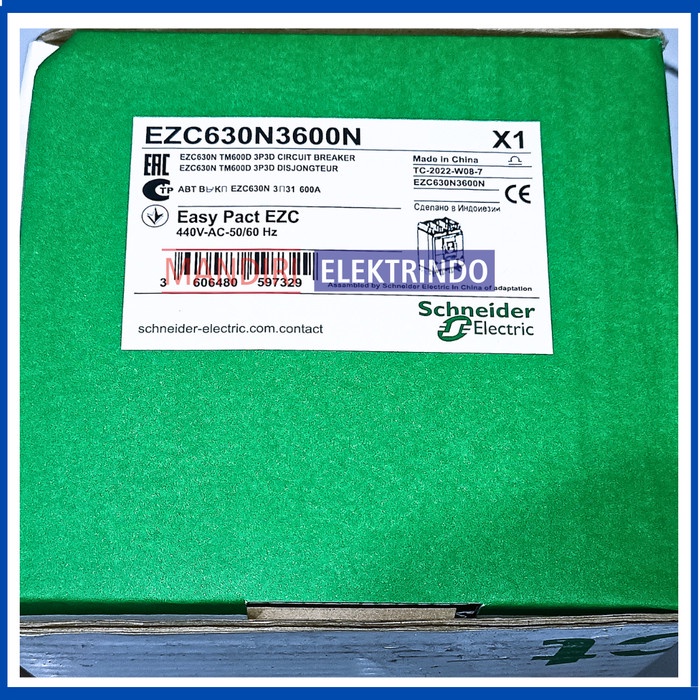 MCCB SCHNEIDER EZC630N 3P 600A